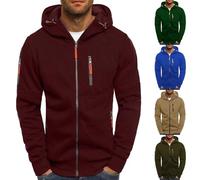 Mens Zip up Hoodie Long Sleeve Patchwork Hooded Sweatshirt Solid Color Lightweight Mens Hoodies with Zipper Pockets Hoodies for Men Uk