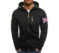 Mens Zip up Hoodie Long Sleeve Patchwork Hooded Sweatshirt Solid Color Lightweight Mens Hoodies with Zipper Pockets Hoodies for Men Uk