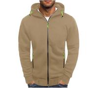 Mens Zip up Hoodie Long Sleeve Patchwork Hooded Sweatshirt Solid Color Lightweight Mens Hoodies with Zipper Pockets Hoodies for Men Uk