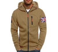 Mens Zip up Hoodie Long Sleeve Patchwork Hooded Sweatshirt Solid Color Lightweight Mens Hoodies with Zipper Pockets Hoodies for Men Uk