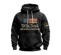 Mens Zip Up Hoodies,Patriotic Graphic Pullover Hoodie Journey Commemorative Sweatshirt Casual Warm Fleece Lined