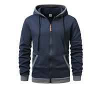 Men's Zip Up Sweatshirt Jackets Colorblock Hoodies Fleece Lined Jumpers Long Sleeve Casual Pullover Thermal Cardigan Contrast Color Sweater Plus Size Hoodie Jacket Thick Gym Fuzzy Fluffy Sweatshirts