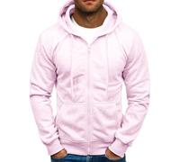 Mens Zipped Sweatshirt Sports Cotton Casual Hoodies Gym Jogger Baggy Work Clothes Oversize Sweatshirt Drawstring Full-Zip Long Sleeve Hooded Tunics Tops with Pockets Thermal Fleece Comfortable Jacket