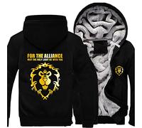 Men's Zipper Hoodies Coats for Warcraft World Fleece Lined Jackets Warm Thick Sweashirts Casual Sports Outerwear Tops with Pockets-D||4XL