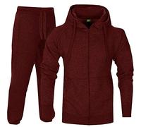 Mens Zipper Tracksuit Set Fleece Hoodie Top Bottoms Jogging Joggers Regular