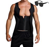 Men's Zipper Waist Trainer Trimmer Vest, Sweat Compression Tank Top, Men Sauna Vest Sweat Waist Trainer, Belly Fat Girdle (1PCS,XXL)