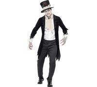 Mens Zombie Costume Adults Halloween Fancy Dress Scary Bloody Outfit