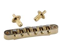 MENSANL Golden Roller Saddle Tune-O-Matic Bridge w/ M4 Threaded Posts For Gibson Epiphone LP SG Guitar