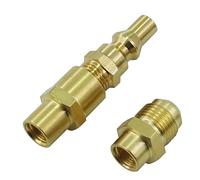 MENSI 1/8'' FNPT x 1/4'' Male Quick Connect Plug Propane Quick Disconnect Conversion Kit Adapter for Weber Q 100, 1000, 200, 2000, 1200, 2200, Traveller and Portable Gas Grill Camper