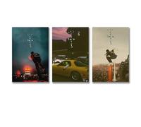 Mensise 3pcs Travis Scott Jack Poster Set, Canvas Wall Art, 08x12inch (20x30cm), Contemporary Style, Living Room, Bedroom, Kitchen Decor