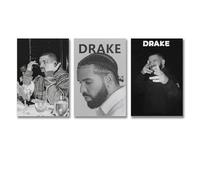 Mensise A Set Of 3 Drake Poster Music Rapper Poster Wall Art Canvas Posters Room Decorative Aesthetic Poster Print Decor Posters 20x30inch(50x75cm)-3pcs Style-3