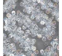 Menstarsi Disco Party Decorations, 26ft Disco Ball Silver Tinsel Christmas Garland Decorations Metallic Hanging Decorations for 70s 80s, Decades, Dance, Birthday Party Home Wall Decor Indoor Outdoor