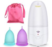 Menstrual Cup Kit, YTYOMUR Menstrual Cup Set with Two Reusble Period Cups, Compact Design - Easy to Hide to Avoid Embarrassment, Travel Friendly