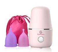 Menstrual Cup Steamer Sterilizer, Portable Menstrual Cup Wash Kit, Comes with Two Reusable Period Cup, High Temperature Steam Sterilization, Great Partner for Women Travel