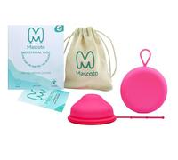 Menstrual Disc with String, Reusable Flat-fit Cup Made from Medical-Grade Silicone, Ultra Comfortable, Tampon & Pad Alternative, Mess-Free Period Sex by Mascoto® (Small)