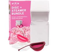 Menstrual Discs with Sterilizer - Ranked 1 for Most Comfortable Soft Reusable Period Disc - Kills 99.9% of Germs with Cleaner Steamer - Wash Your Disc in 3 Minutes! - Compact Sanitizer Kit
