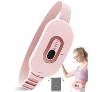 Menstrual Heating Pad Rechargeable-Portable Period Cramp Heat Pad with 3 Heat Levels and Vibration Massage Modes for Back and Stomach Pain Relief,Best Pink Wrap Belt Machine for Women Teens Girl Gift