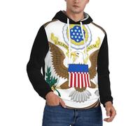 Men'Sunited States Of America National Emblem Print Sports Hoodie Pullover Casual Outerwear Sweatshirt Jacket Street Style Breathable Classic Pocket Comfort Fit Ideal For All Seasons