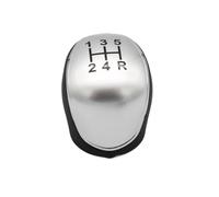 MENSUNUBNM 5/6 Speed Gear Shift Knob for Ford for Mondeo 4 Mk4 for Focus for S-Max Leather Shifter Lever Arm Headball(Silver 5 Speed)