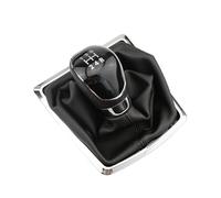 MENSUNUBNM Gear Shift Knob Collars 5 6 Speed Leather Gaiter Boot for Ford for Focus 2 MK2 for Fiesta for Kuga 2005-2012(5Speed Black)