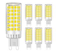 MENTA G9 LED Light Bulbs 9W, Super Bright 750LM, Equivalent to 75W Halogen, Cool White 6000K, No Flicker, Not Dimmable, Energy Saving Capsule Light Bulbs, AC220-240V, Φ18*64mm, 6-Pack