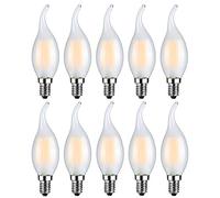 MENTA LED E14 Small Edison Screw Candle Bulbs C35 4W Equivalent to 40W Warm White 2700K 400LM Candelabra E14 SES Bulb SES LED Chandelier Bulbs Not Dimmable Frosted Glass - Pack of 10