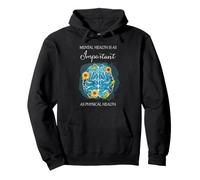Mental and Physical Health Equality Floral Brain Art Pullover Hoodie