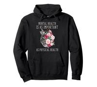 Mental and Physical Health Equality Floral Brain Art Pullover Hoodie