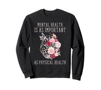 Mental and Physical Health Equality Floral Brain Art Sweatshirt
