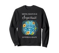 Mental and Physical Health Equality Floral Brain Art Sweatshirt