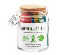 Mental Health Affirmation Message Jar - Small Motivation Bottle, Self-Conscious Therapy Notes for Daily Support, Caring and Edific Gift Idea