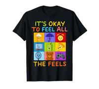 Mental Health All The Feels Its Okay Nine Retro Items Faces T-Shirt