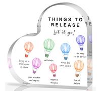 Mental Health Awareness Decor, Heart Acrylic Sign - Anxiety Assisting Psychology Affirmations for School Counselor, Home, Office & Tabletop Therapy