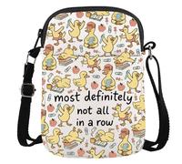Mental Health Awareness Gift Therapist Gift Most Definitely Not All In a Row Funny Duck Mental Health Crossbody Bag, Most Definitely Cr