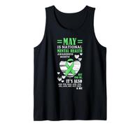 Mental Health Awareness Month Every Month Green Ribbon Tank Top