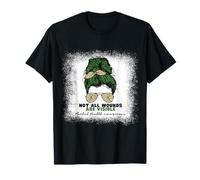 Mental Health Awareness Not All Wounds are Visible Messy Bun T-Shirt