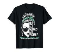 Mental Health Awareness Not All Wounds are Visible Messy Bun T-Shirt