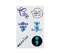 Mental Health Awareness Semicolon Temporary Tattoos - Apparel Accessories - 72 Pieces