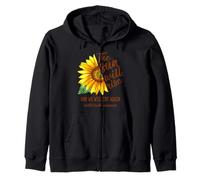 Mental Health Awareness Sunflower Sun Will Rise We Try Again Zip Hoodie