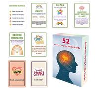 Mental Health Cards - Portable 52 Sheet Double-Sided Feelings Flash Cards for Mindfulness, Stress Reduction with Educational Function, Support Tool for Work Desktop School Daily Life, Smooth FINISHes