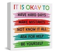 Mental Health Decor for Home School Counseling Therapy Office Desk Decor Inspirational Motivational Gifts Wooden Box Sign Counselor Psychologist Therapist Office Decors Get Well Soon Cheer Up Gift