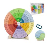 Mental Health Feelings Wheel - Therapist Approved Emotional Intelligence Tool, Double-Sided Chart with Stand & Emotions Booklet, Desk Decor & Gift for Home, Office, Classroom