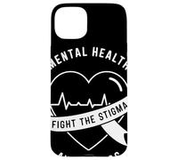 Mental Health Fight The Stigma Awareness Heart ECG Support Case for iPhone 15 Plus