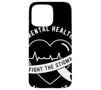 Mental Health Fight The Stigma Awareness Heart ECG Support Case for iPhone 15 Pro Max