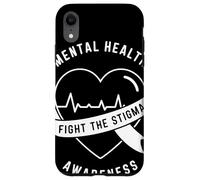 Mental Health Fight The Stigma Awareness Heart ECG Support Case for iPhone XR