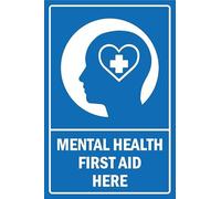 Mental health first aid here, informational sign - Self adhesive sticker (200mm x 150mm)