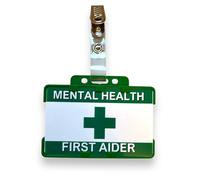 Mental Health First Aider ID Badge, Double Card Holder & Croc Clip (2)