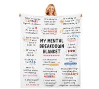 Mental Health Gifts for Women Girl, Mental Health Awareness Gifts, Emotional Support Gift, Positive Affirmation Gift, Therapy Office Must Haves, Soft Flannel Throw Blanket for Couch Bed Sofa 50"x60"