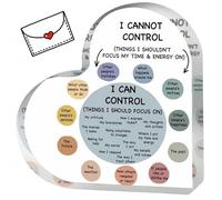 Mental Health Heart Affirmation Sign - Acrylic Desk Decor - I Can Control Ornaments for Therapists