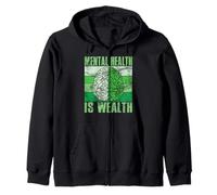 Mental Health is Wealth Mental Health Zip Hoodie